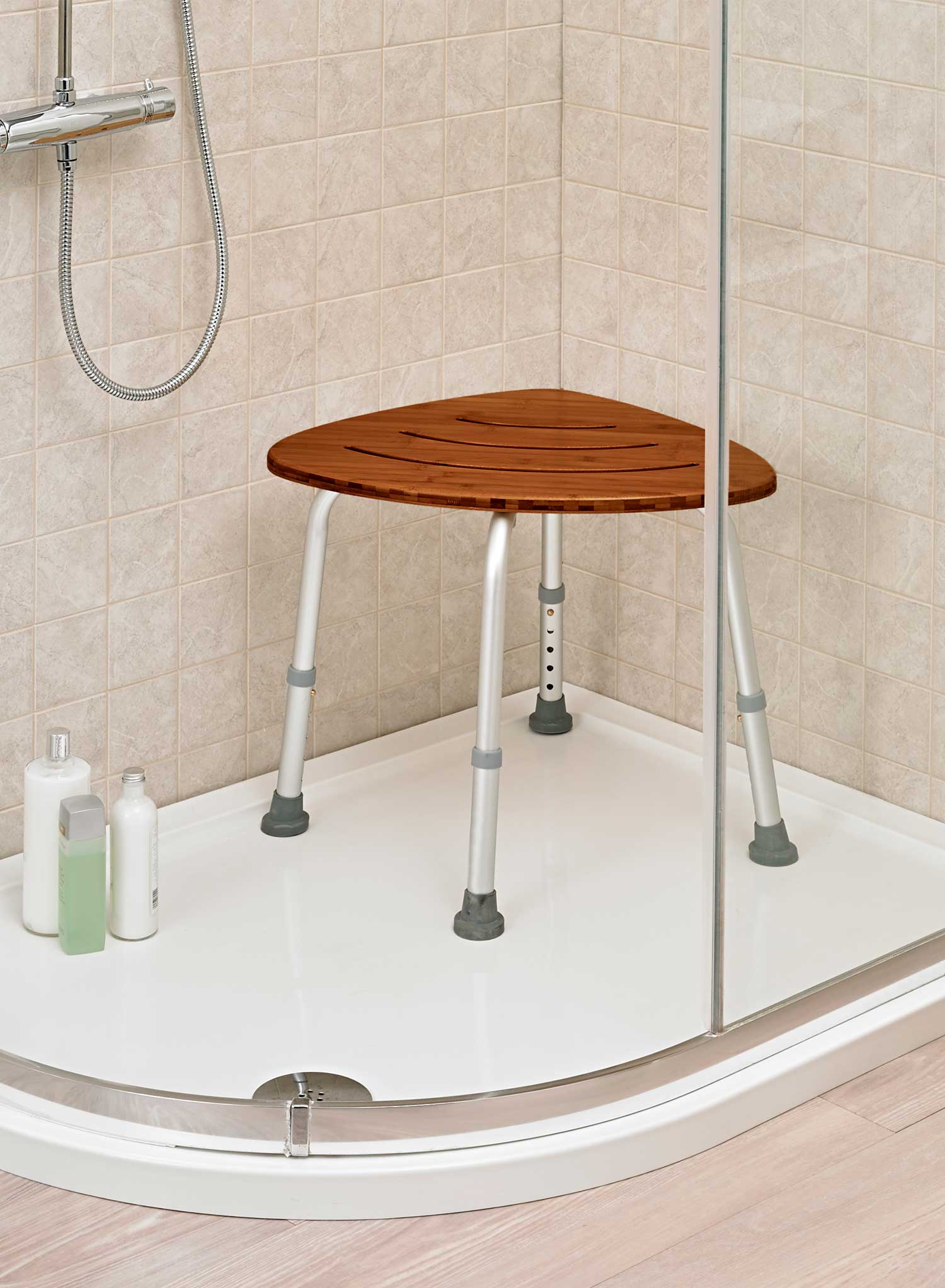 Deluxe Teak Bath Stool - Image 3