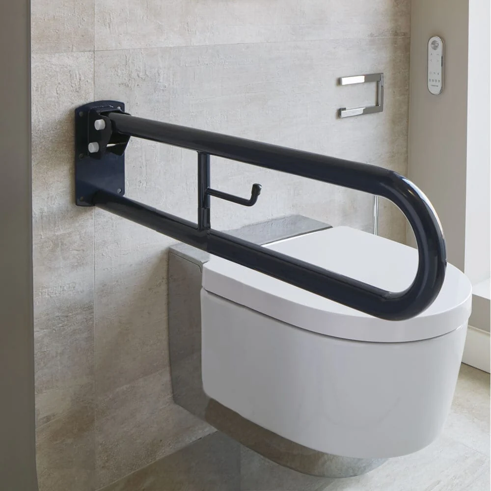 Economy Folding Toilet Support Rail - Blue - Image 2