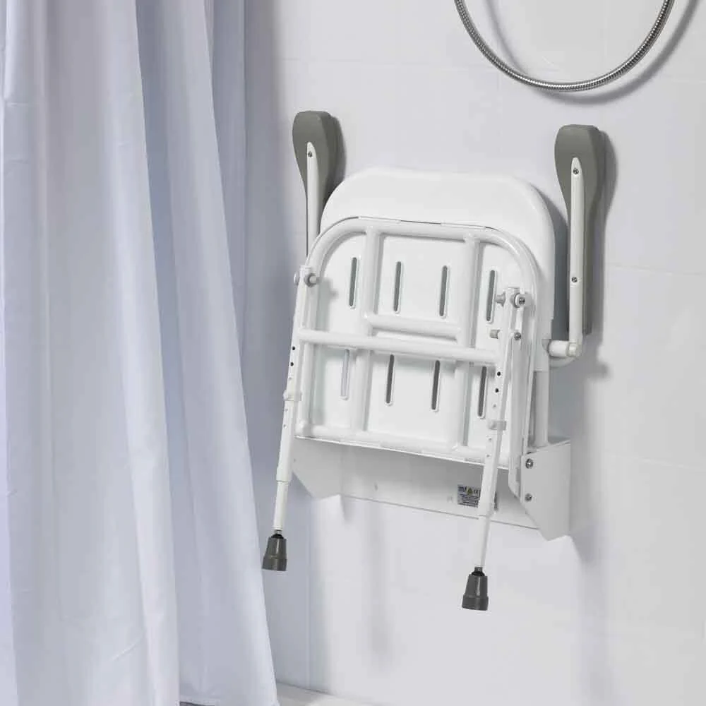 NRS Folding Shower Seat with Legs - Back and Arms - Image 3