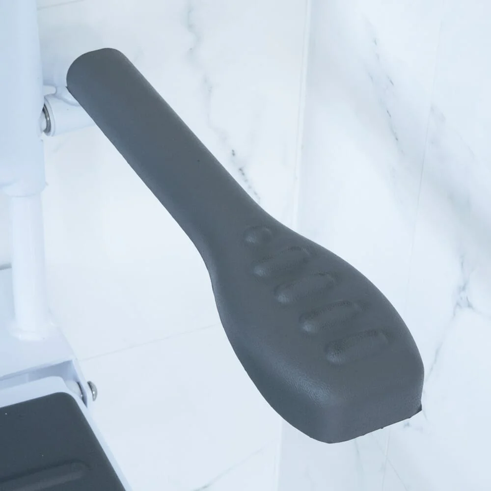 NRS Folding Shower Seat with Legs, Padded Seat, Back, and Arms - Image 3
