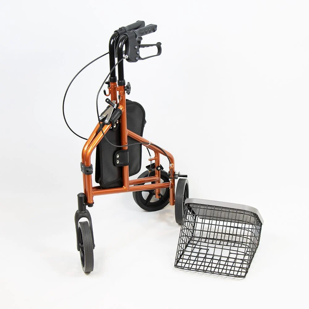 NRS 3 Wheel Aluminium Rollator with Basket & Tray - Image 10