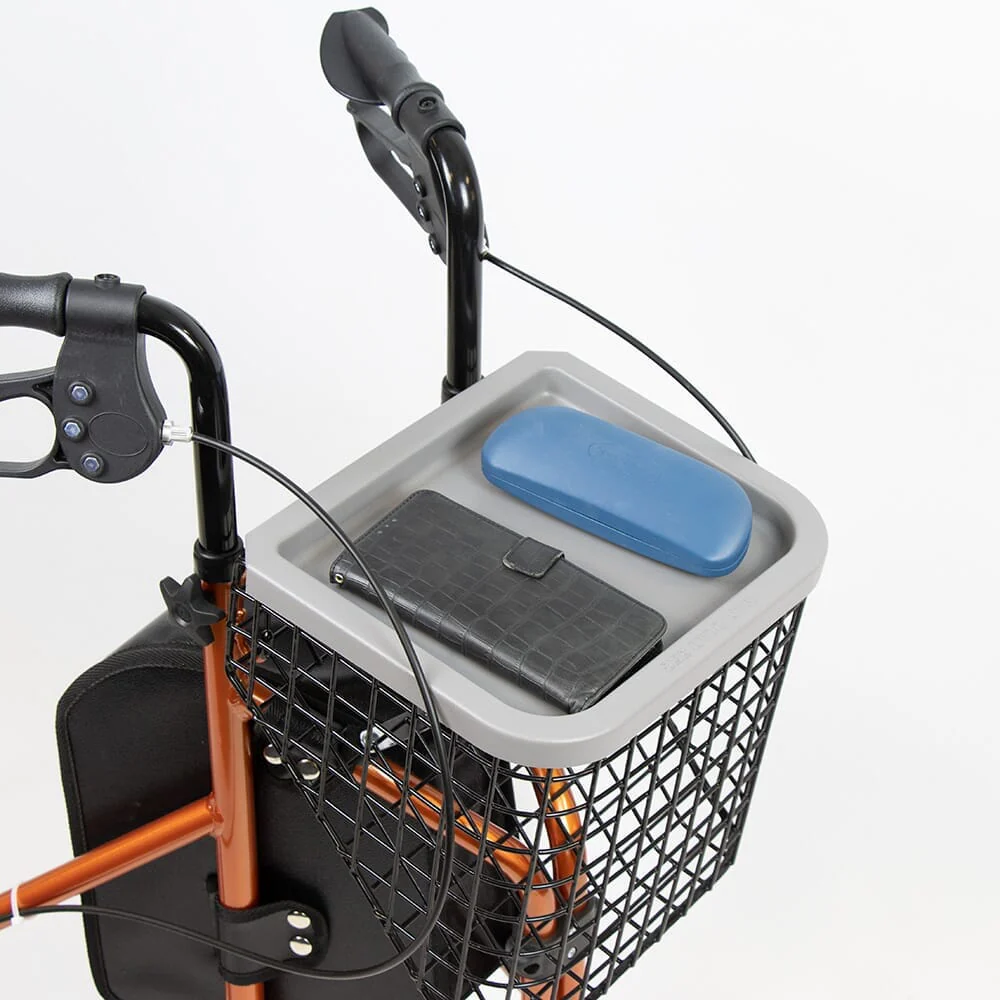 NRS 3 Wheel Aluminium Rollator with Basket & Tray - Image 11