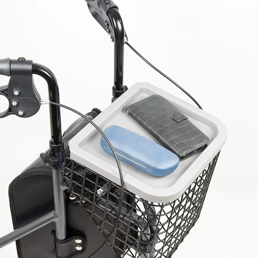 NRS 3 Wheel Aluminium Rollator with Basket & Tray - Image 3