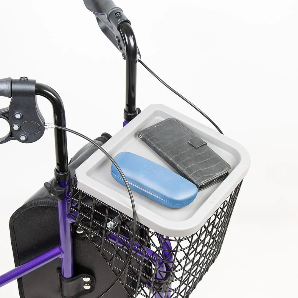 NRS 3 Wheel Aluminium Rollator with Basket & Tray - Image 7