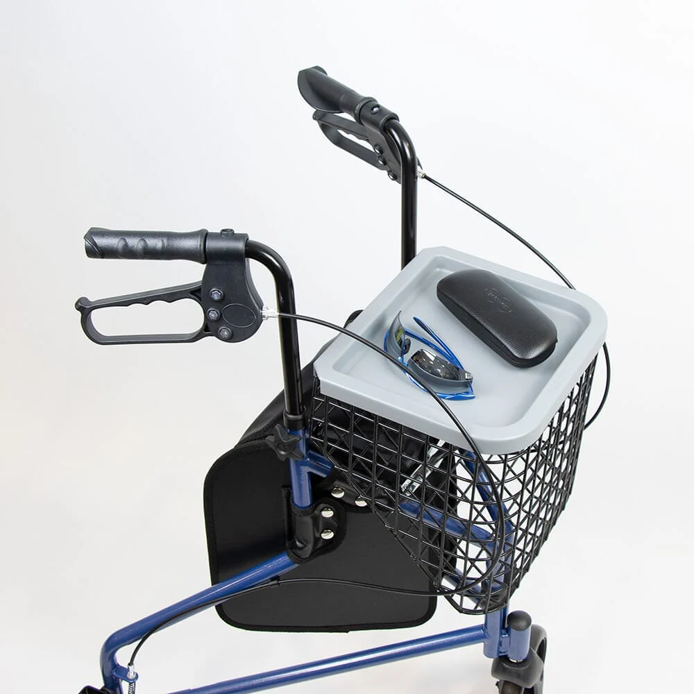 NRS 3 Wheel Steel Rollator with Basket & Tray - Image 7