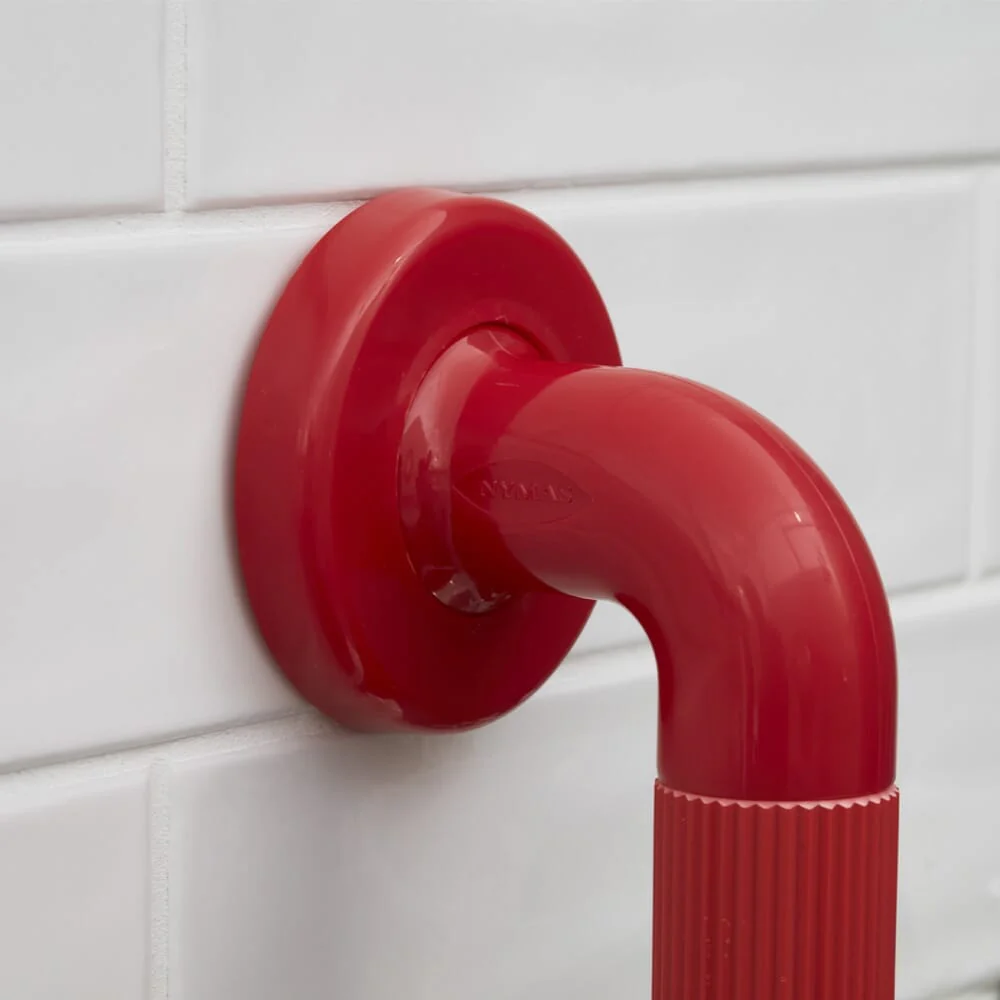 Plastic Fluted Grab Rail - 450mm (18") - Red - Image 4