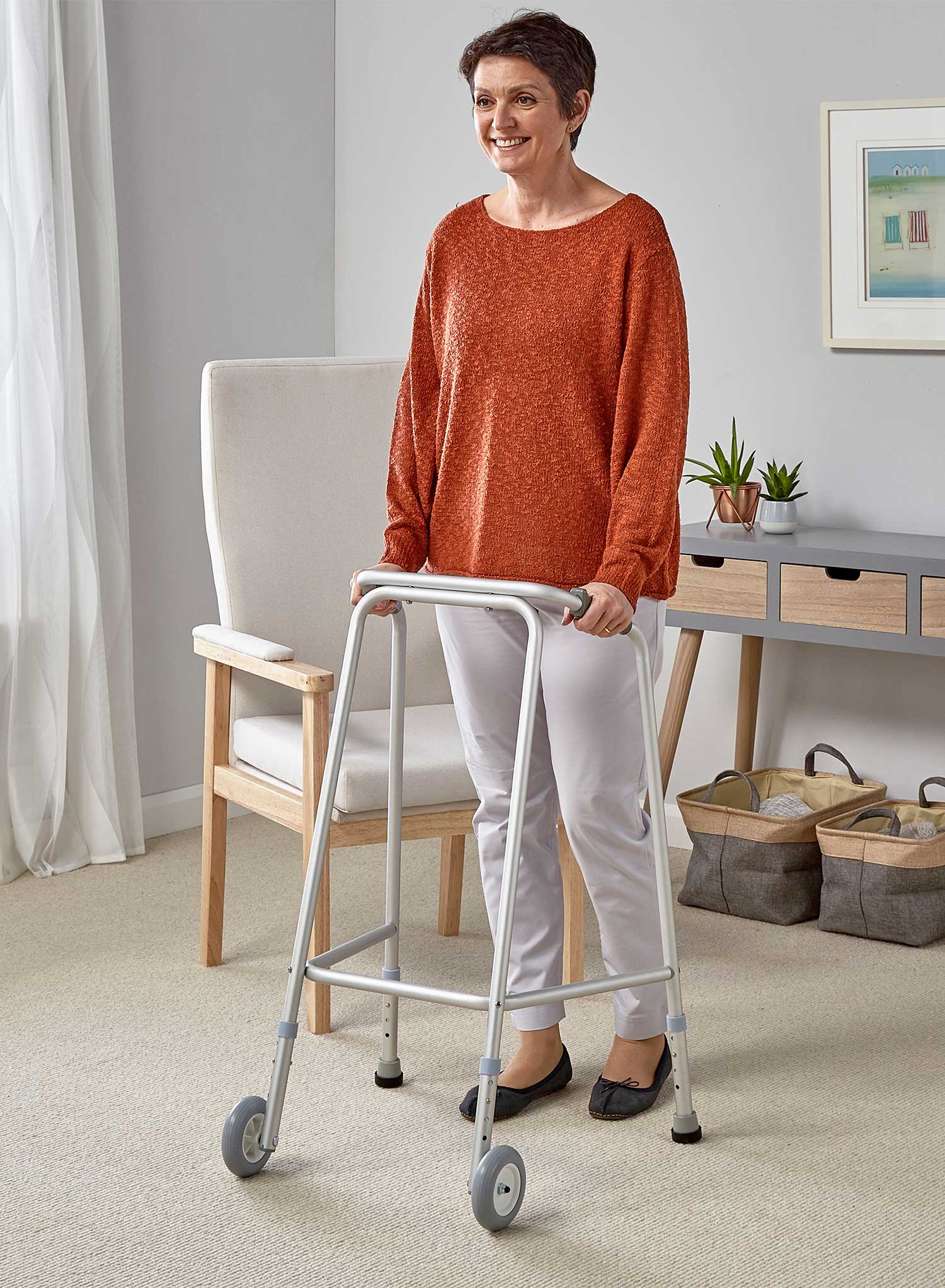 Prima Walking Frame with Wheels - Image 5