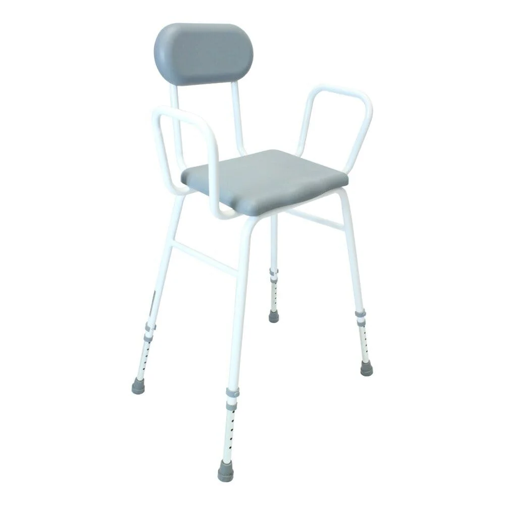NRS PU Moulded Perching Stool (with Arms + Padded Back) - Image 3