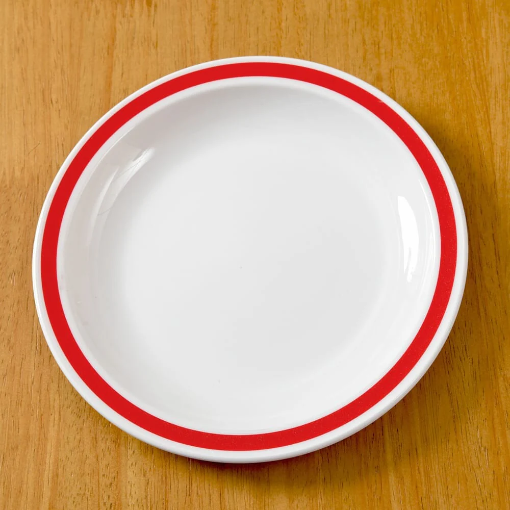 Red Rimmed Plate - Image 3