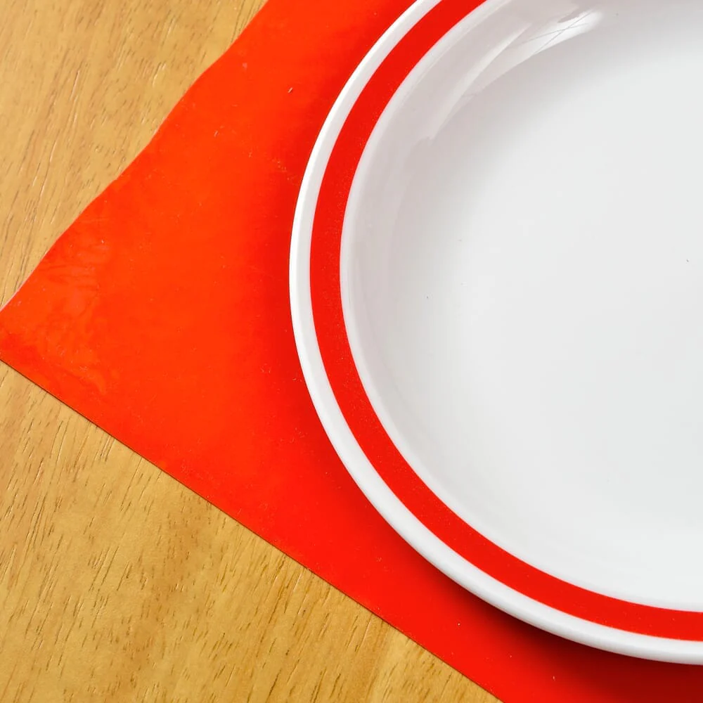 Red Rimmed Plate - Image 4