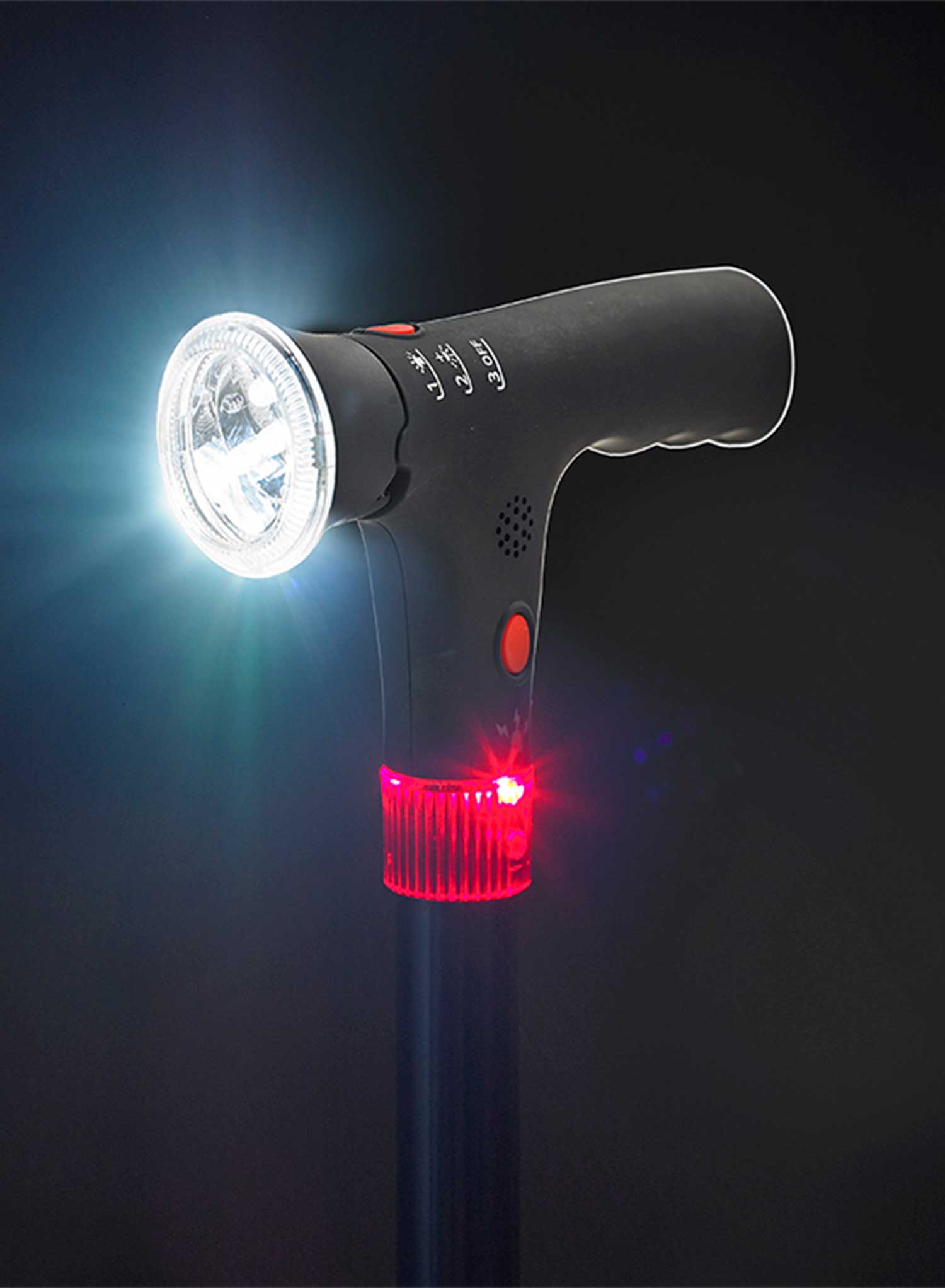 Safety Walking Stick with LED Light and Alarm - Image 2