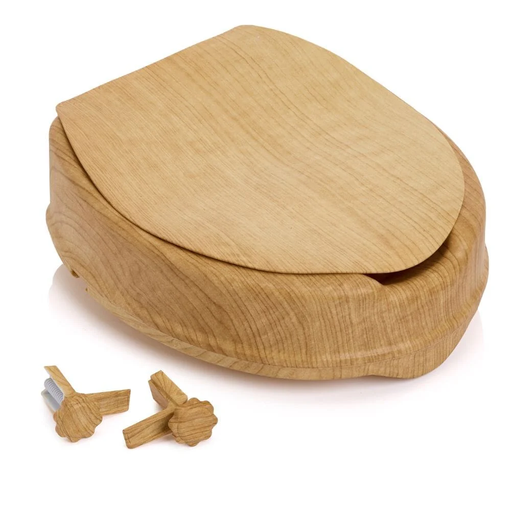 Sanctuary Oak Effect Raised Toilet Seat With Lid - Image 6