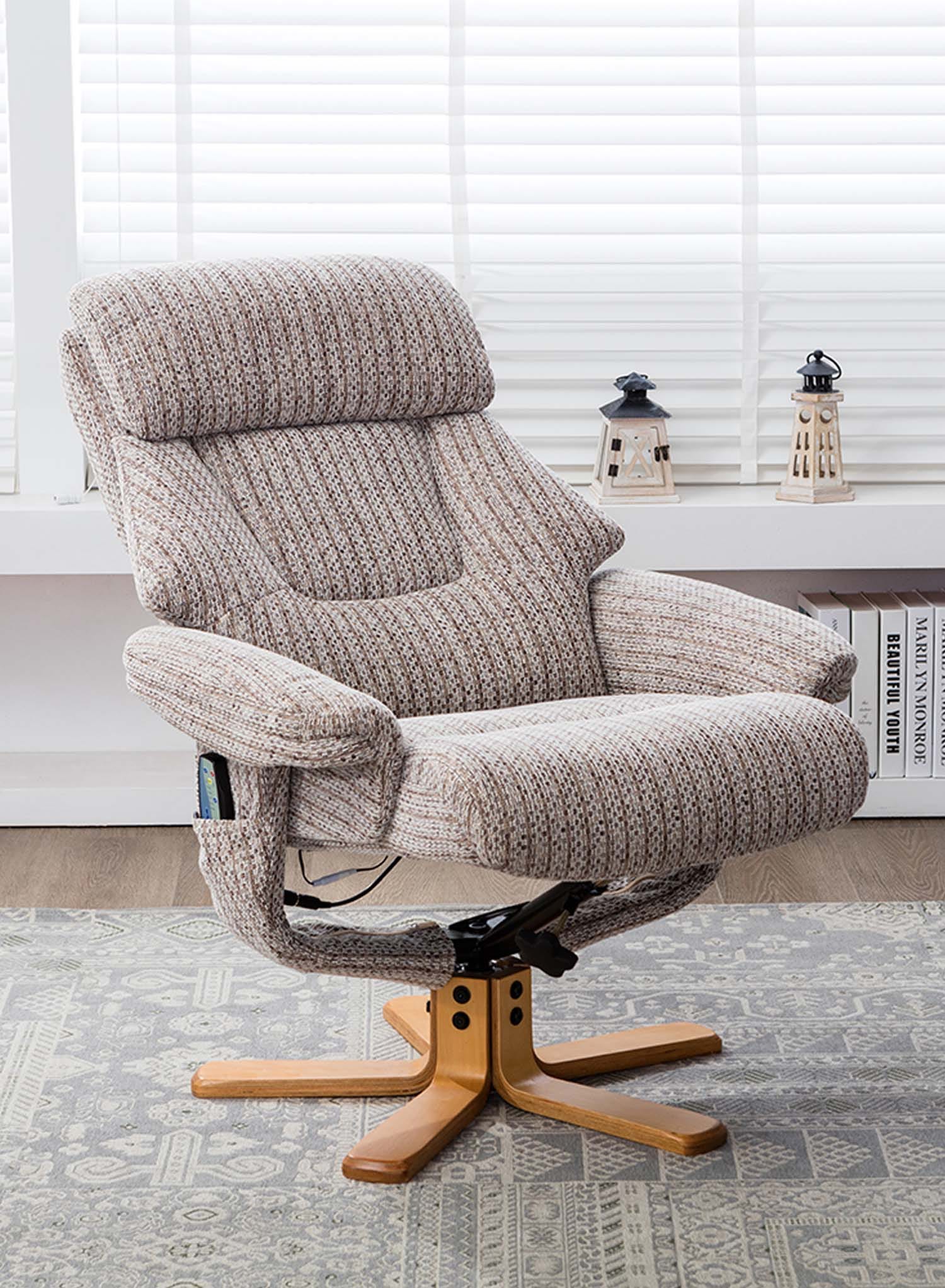 Trieste Heat and Massage Swivel Recliner - Image 7
